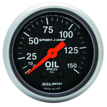 Cargar imagen en el visor de la galería, Autometer Sport Comp 52mm Mechanical 0-150 PSI Oil Pressure Gauge