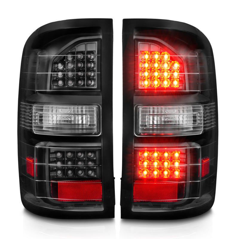 ANZO 2014-2018 GMC Sierra LED Tail Lights Black Housing Clear Lens