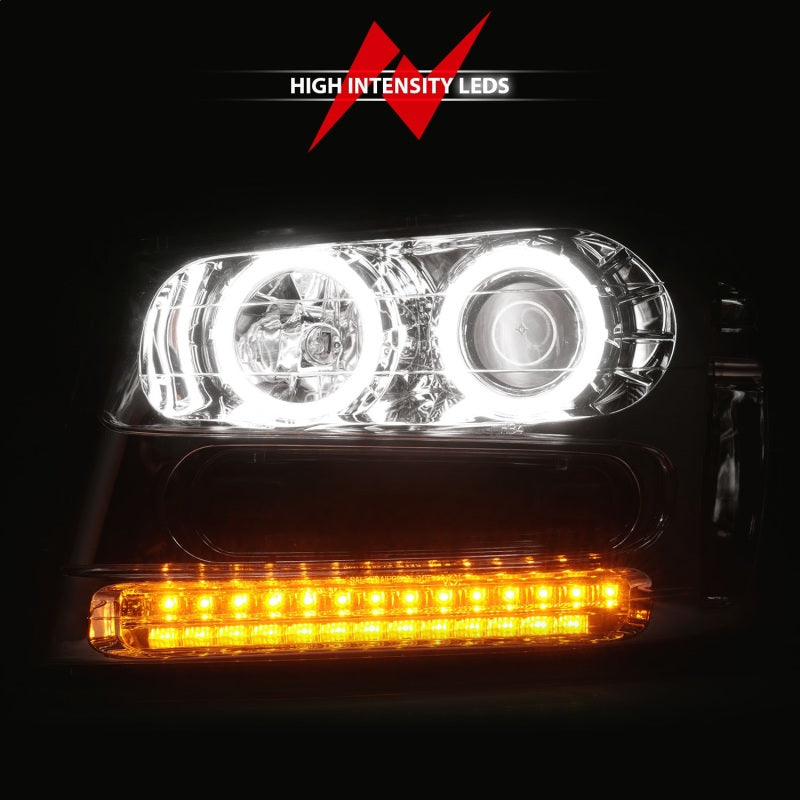 ANZO 2002-2009 Chevrolet Trailblazer Projector Headlights w/ Halo Chrome