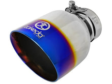 Cargar imagen en el visor de la galería, aFe Takeda 304 Stainless Steel Clamp-On Exhaust Tip 2.5in. Inlet / 4.5in. Outlet - Blue Flame