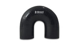 Vibrant 4 Ply Reinforced Silicone Elbow Connector - 1in ID x 5.875in Leg 180 Deg Elbow (BLACK)