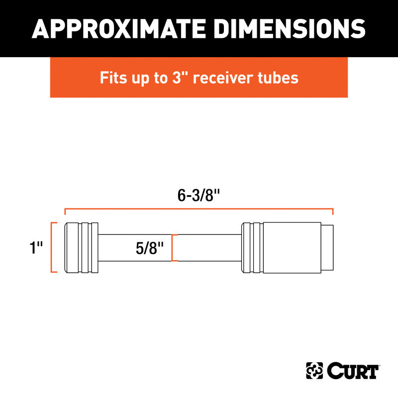 Curt 5/8in Hitch Lock (3in Receiver Barbell Chrome)