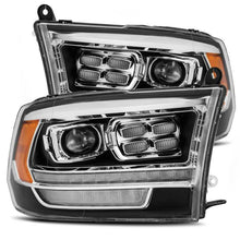 Cargar imagen en el visor de la galería, AlphaRex 09-18 Dodge Ram 1500HD PRO-Series Proj Headlight Plnk Style Blk w/Chrm Acc w/Seq Signal/DRL