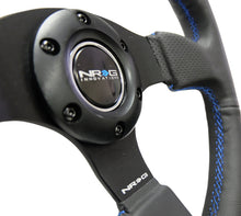 Cargar imagen en el visor de la galería, NRG Reinforced Steering Wheel (320mm) Black Leather w/Blue Stitching