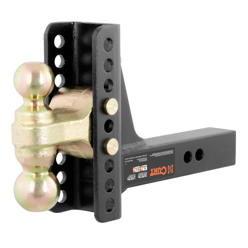 Curt Adjustable Channel Mount w/Dual Ball (2in Shank 14000lbs 6in Drop)