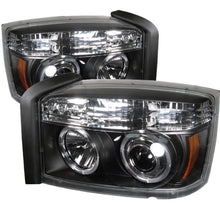 Load image into Gallery viewer, Spyder Dodge Dakota 05-07 Projector Headlights LED Halo Black High H1 Low H1 PRO-YD-DDAK05-BK