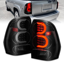 Cargar imagen en el visor de la galería, ANZO 2002-2009 Chevrolet Trailblazer LED Tail Lights w/ Light Bar Black Housing Smoke Lens