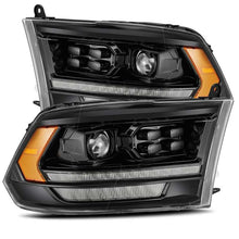 Cargar imagen en el visor de la galería, AlphaRex 09-18 Dodge Ram 2500HD LUXX LED Proj Headlights Plank Style Black w/Seq Signal/Smoked DRL