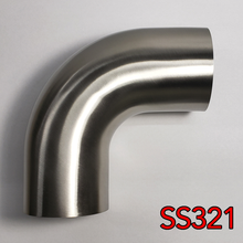 Cargar imagen en el visor de la galería, Stainless Bros 2.5in SS321 90 Deg Mandrel Bend Elbow - 1D Radius 16GA/.065in Wall (Leg)