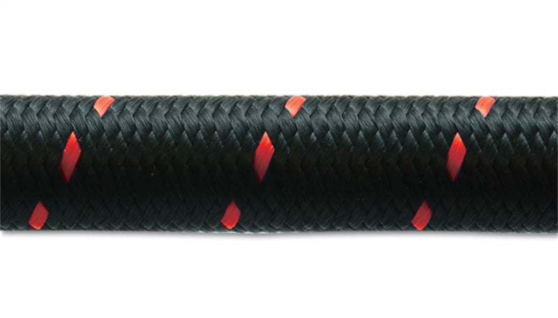 Vibrant -6 AN Two-Tone Black/Red Nylon Braided Flex Hose E85 Friendly (20ft Roll)