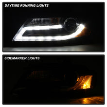 Load image into Gallery viewer, Spyder Audi A4 09-12 Projector Headlights Halogen Model Only - DRL LED Black PRO-YD-AA408-DRL-BK