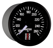 Cargar imagen en el visor de la galería, Autometer Stack 52mm 100-260 Deg F 1/8in NPTF Male Pro Stepper Motor Water Temp Gauge - Black