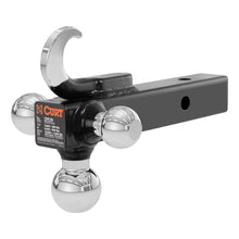 Cargar imagen en el visor de la galería, Curt Multi-Ball Mount w/Hook (2in Solid Shank 1-7/8in 2in &amp; 2-5/16in Chrome Balls)