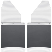 Cargar imagen en el visor de la galería, Husky Liners Universal 14in W Stainless Steel Top &amp; Weight Kick Back Mud Flaps