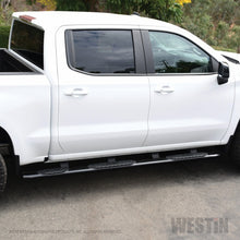 Cargar imagen en el visor de la galería, Westin 2019 Chevrolet Silverado/Sierra 1500 CC (5.5ft) PRO TRAXX 5 WTW Oval Nerf Step Bars - Black