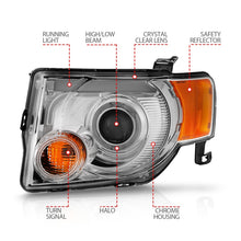 Load image into Gallery viewer, ANZO 2008-2012 Ford Escape Projector Headlights w/ Halo Chrome