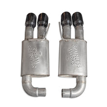 Cargar imagen en el visor de la galería, Stainless Works 18-21 Mustang GT Axle Back Redline Exhaust - Black Tips