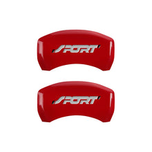 Cargar imagen en el visor de la galería, MGP 4 Caliper Covers Engraved Front &amp; Rear No bolts/Sport Red finish silver ch