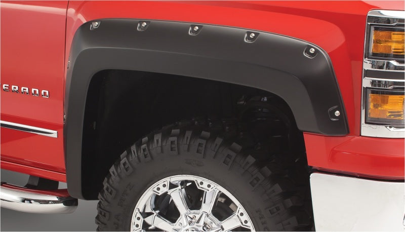 Bushwacker 19-21 Chevrolet Silverado 1500 Pocket Style Flares Font 2pc - Black