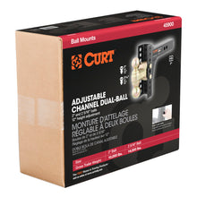 Load image into Gallery viewer, Curt Adjustable Channel Mount w/Dual Ball (2in Shank 14000lbs 6in Drop)