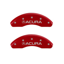 Cargar imagen en el visor de la galería, MGP 4 Caliper Covers Engraved Front &amp; Rear Acura Red finish silver ch