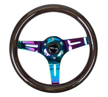 Cargar imagen en el visor de la galería, NRG Classic Wood Grain Steering Wheel (310mm) Black w/Neochrome 3-Spoke Center