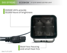 Cargar imagen en el visor de la galería, DV8 Offroad 3in Cube LED Light 40W Pod Light 5W LED