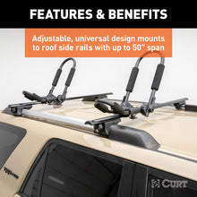 Cargar imagen en el visor de la galería, Curt 53-3/8in Aluminum Universal Roof Rack Crossbars