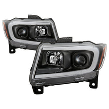 Cargar imagen en el visor de la galería, Spyder 11-13 Jeep Grand Cherokee - Light Bar Proj Headlights - Halo Model - Blk - PRO-YD-JGC11-LB-BK