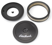 Cargar imagen en el visor de la galería, Edelbrock Air Cleaner Pro-Flo Series Round Steel Top Paper Element 10In Dia X 3 5In Black