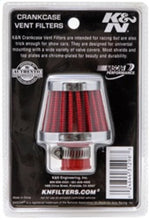 Cargar imagen en el visor de la galería, K&amp;N 2in Base OD x .375in Flange ID x 1.75in H Rubber Base Crankcase Vent Filter