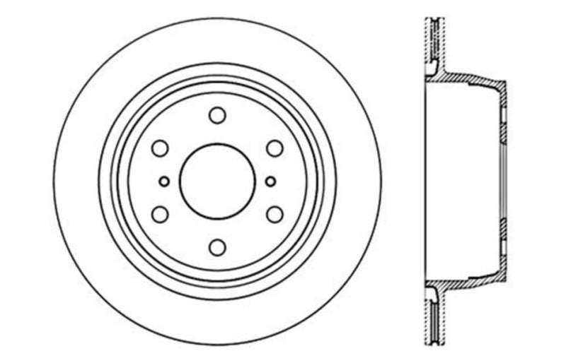 StopTech 07-10 GMC Sierra (w/ Rear Drum) / 07-09 GMC Yukon Rear Left Slotted & Drilled Rotor