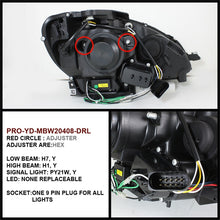 Cargar imagen en el visor de la galería, Spyder Mercedes Benz C-Class 08-11 Projector Headlights Halogen - DRL Chrm PRO-YD-MBW20408-DRL-C