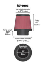 Cargar imagen en el visor de la galería, K&amp;N Filter Universal X Stream Clamp-On 4-1/2in Flange 5-7/8in Base 4-1/2in Top 4-1/2in Height