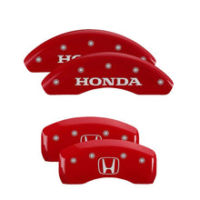 Cargar imagen en el visor de la galería, MGP 4 Caliper Covers Engraved Front 2016/CIVIC Engraved Rear 2016/CIVIC Red finish silver ch