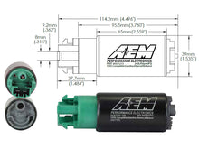 Cargar imagen en el visor de la galería, AEM 340LPH 65mm Fuel Pump Kit w/ Mounting Hooks - Ethanol Compatible