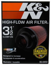 Cargar imagen en el visor de la galería, K&amp;N Universal Rubber Filter 3 1/2inch ID FLG / 6inch Base / 4-5/8inch Top / 6inch Height