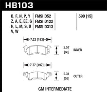Cargar imagen en el visor de la galería, Hawk 1975-1975 Buick Apollo SR HPS 5.0 Front Brake Pads
