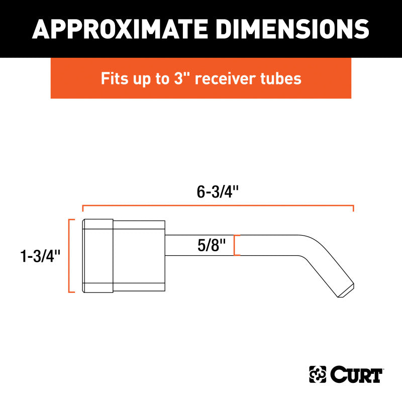 Curt 5/8in Hitch Lock (2in 2-1/2in or 3in Receiver Deadbolt Chrome)