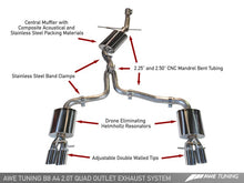 Cargar imagen en el visor de la galería, AWE Tuning Audi B8 A4 Touring Edition Exhaust - Quad Tip Polished Silver Tips - Does Not Fit Cabrio