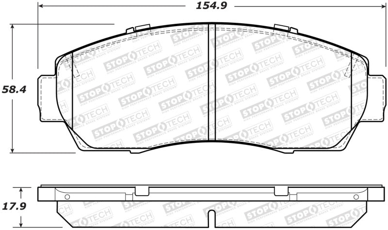 StopTech Street Front Brake Pads 12-16 Honda CR-V