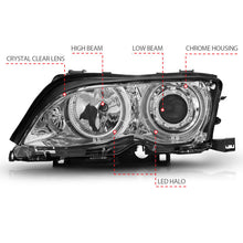 Cargar imagen en el visor de la galería, ANZO 2002-2005 BMW 3 Series E46 Projector Headlights w/ Halo Chrome