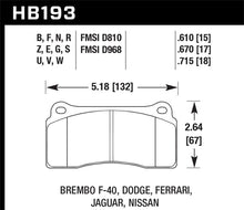 Cargar imagen en el visor de la galería, Hawk 2003-2006 Dodge Viper SRT-10 HPS 5.0 Front Brake Pads