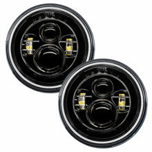 Cargar imagen en el visor de la galería, Oracle 7in High Powered LED Headlights - Black Bezel - Blue