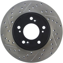 Cargar imagen en el visor de la galería, StopTech 97-01 Acura Integra Type R / 97-01 Honda CR-V Slotted &amp; Drilled Right Front Rotor