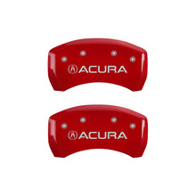 Cargar imagen en el visor de la galería, MGP 4 Caliper Covers Engraved Front &amp; Rear Acura Red finish silver ch