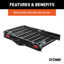 Load image into Gallery viewer, Curt 50in x 30-1/2in Aluminum Hitch Cargo Carrier w/Ramp