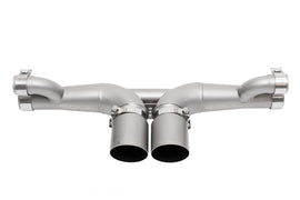 SOUL 14-19 Porsche 991 GT3 Center Muffler Bypass Exhaust - 4in Straight Cut Signature Satin Tips