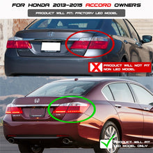 Cargar imagen en el visor de la galería, Spyder Honda Accord 2013-2015 4DR LED Tail Lights - Black ALT-YD-HA13LED-LED-BK