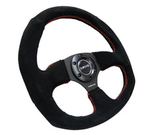 Cargar imagen en el visor de la galería, NRG Reinforced Steering Wheel (320mm Horizontal / 330mm Vertical) Suede w/Red Stitch